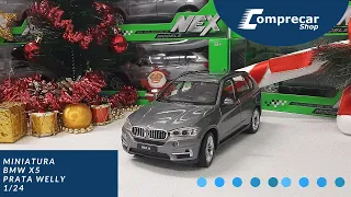 MINIATURA BMW X5 PRATA WELLY 1/24 - COMPRECARSHOP
