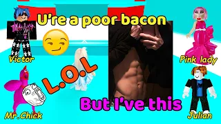 🍟TEXT TO SPEECH🍟 My friends are rude to me cuz i'm a bacon have no robux