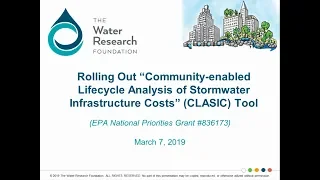 CLASIC (Community-enabled Lifecycle Analysis of Stormwater Infrastructure Costs) Tool