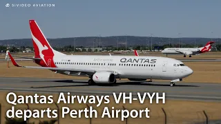 Qantas Airways (VH-VYH) departing Perth Airport on RW03.