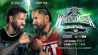 WWE 2K24 Brother vs Brother Jey Uso vs Jimmy Uso First Gameplay Wrestlemania 40 Full Simulation