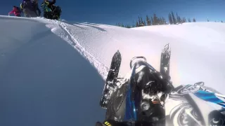 Climbing the Gash Chute on Boulder Mountain in Revelstoke