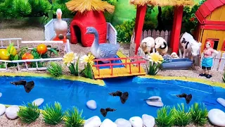 DIY mini farm diorama with house cow,sheep#diy