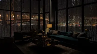 Watching The Bridge In The Long Rain From The Window Of A Luxury Apartment By The River 🌧️💤