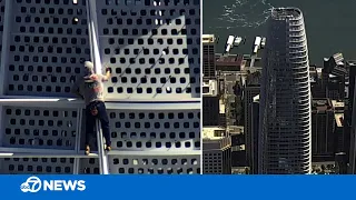 Watch 'Pro-Life Spiderman' free climb 1,070-foot Salesforce Tower in San Francisco