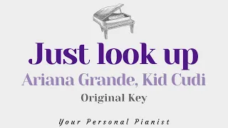 Just look up - Ariana Grande, Kid Cudi (Original Key Karaoke) - Piano Instrumental Cover, Lyrics