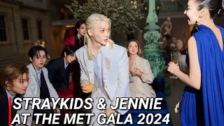 Straykids Reacts To Jennie At Met Gala, Jennie & straykids interactions At The Met Gala 2024