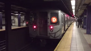 NYC Subway HD 60fps: R68 D Trains Via 8th Avenue @ 42nd St. - Port Authority Bus Terminal (5/21/16)