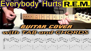 Everybody Hurts R.E.M. Guitar Cover + TAB and CHORDS | How To Play | Easy Guitar Song