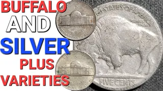 COIN ROLL HUNTING NICKELS❗️SILVER - BUFFALO & VARIETIES FOUND #coinrollhunting #silver #buffalo