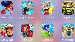 Satisfying Mobile Games - Angry Gran Run, MinionRush & Sonic Dash, Subway Surf, Tom Run, Miraculous.