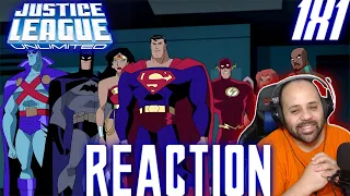 First Time Watching Justice League Unlimited l "S1 E1: Initiation" l Reaction