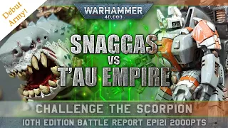 Orks vs T'au Empire Warhammer 40K Battle Report 10th Edition 2000pts CTS121 FISH HATE SHARKS!