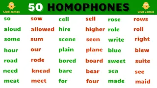 50 Homophone Words In English