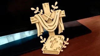 Cross with Shroud - 3D scroll saw project