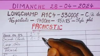 Pronostic quinté du jour dimanche 28 avril 2024