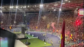 Il tripudio dell'Olimpico al goal della Roma