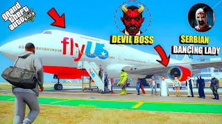 Franklin and Avengers First Plane Experience With Serbian Dancing Lady & Devil Boss in GTA 5 !