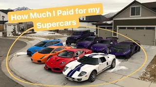 How much I Paid for my Supercar Collection.