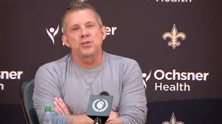 Sean Payton holds back tears while talking about Drew Brees