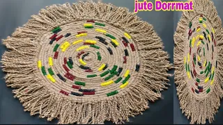 Jute doormat Making at Home # jute Craft idea!!#Jute Easy Handmade Doormat !!Craft Stitching