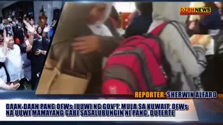 PANG. DUTERTE SASALUBUNGIN ANG MGA OFW MULA KUWAIT