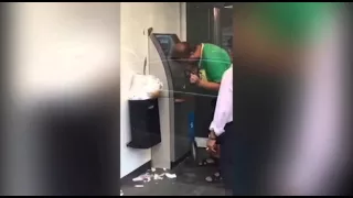 Drunk guy using the ATM WITH SOUND (Fixed)