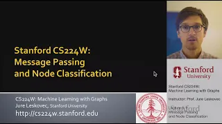 Stanford CS224W: ML with Graphs | 2021 | Lecture 5.1 - Message passing and Node Classification