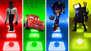 Large Speakerman Vs Lightning McQueen Vs Sonic Exe Vs Titan TV Man - Tiles Hop EDM Rush!