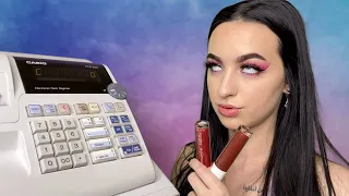 [ASMR] RUDE Lip Gloss Store Cashier | Real Cash Register & Nail Tapping