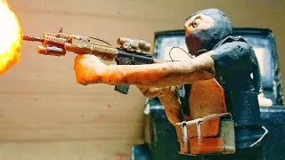 APATZINGÁN Warfare.  Mexican cartel sicarios shootout gun fight stop motion claymation