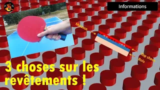 3 choses sur les revêtements au tennis de table !