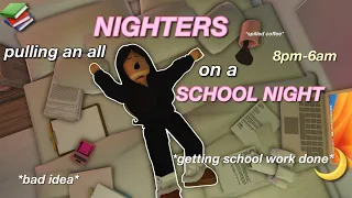 pulling an all NIGHTERS on a SCHOOL NIGHT! *BAD IDEA* | Bloxburg roleplay | w/voices