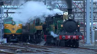 Australian steam locomotives 1210, 1709, 2705, 3112, 3526, 3801 & 3830 - Sydney - September 2005