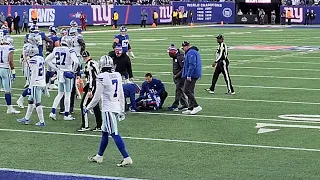 Sterling Shepard tearing his Achilles vs the Cowboys. Cowboys at Giants 2021 at MetLife Stadium