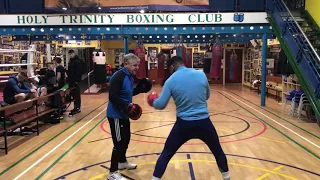 Holy Trinity Boxing Club - Mickey Hawkins and Caoimhin Hynes on the pads