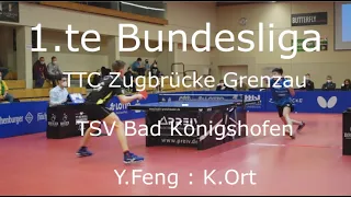 1.te Bundesliga | TTC Zugbrücke Grenzau - TSV Bad Königshofen | Y.Feng : K.Ort