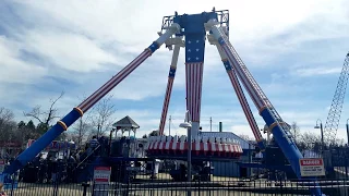 REVOLUTION PENDULUM SWING RIDE SIX FLAGS GREAT AMERICA 4/22/18 OPENING WEEKEND