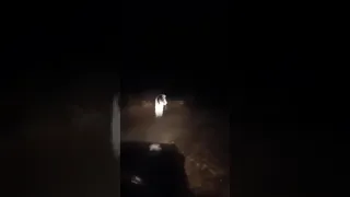 Bruja real captada en un camino rural en la noche y persigue a vehículo (video original)