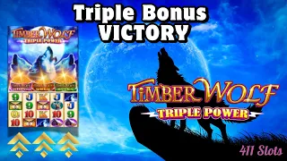 Triple Bonus VICTORY on ✦Timber Wolf Triple Power Slot✦