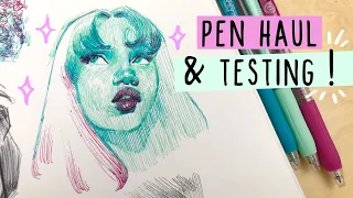 Trying out some PENS! BiC, Zebra, Stabilo, Paper-mate ballpoint/felt-tip pens 🖊Draw with me! ✍️