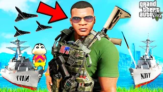 Franklin Join THE NAVY In GTA 5 | SHINCHAN and CHOP