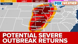 Another Significant Severe Weather Outbreak With Strong Tornadoes To Impact Central US Tuesday