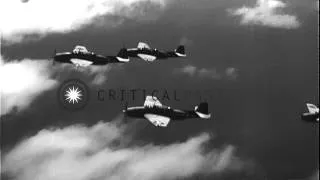 US Torpedo Bombers TBF Avenger in various formations HD Stock Footage