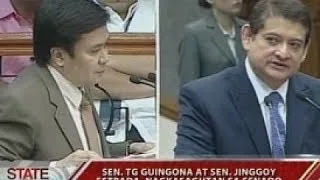SONA: Sen. TG Guingona at Sen. Jinggoy Estrada, nagkasagutan sa Senado