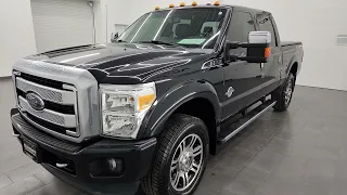 2014 FORD F250 PLATINUM CREW POWERSTROKE DIESEL TUXEDO BLACK 4K WALKAROUND 13524ZA SOLD!