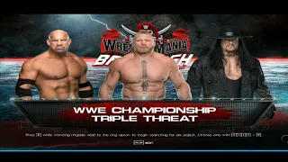 WHO WIN -  GOLDBERG VS BROCK LESNAR VS UNDERTAKER WWE CHAMPIONSHIP IN WRESTLEMANIA