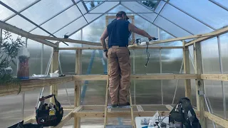 10x12 Harbor Freight  Greenhouse Installation on a Deck with Structural Mods......Start to Finish...