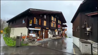 Beautiful rain walking tour in Gimmelwald a Swiss 🇨🇭 village Part -1 | YG SNAP