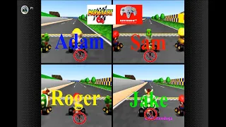 Mario Kart 64 - Nintendo Switch Online 4-Players Adam VS Sam VS Roger VS Jake